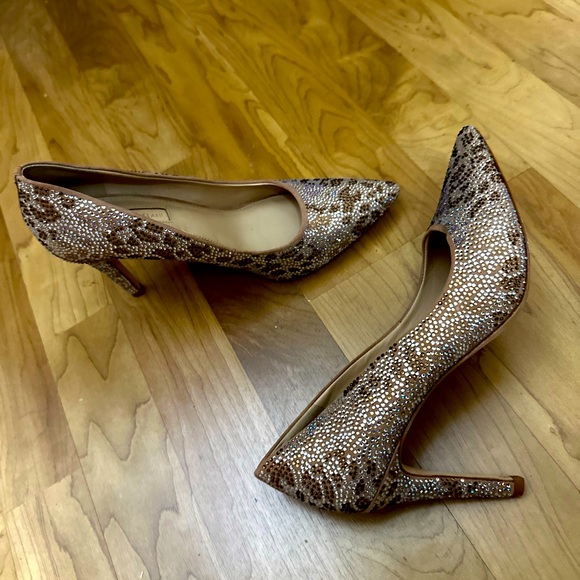 Antonio Malini Elegant Brown leopard in rhinestone Patterned Women's Heels - Picture 1 of 4